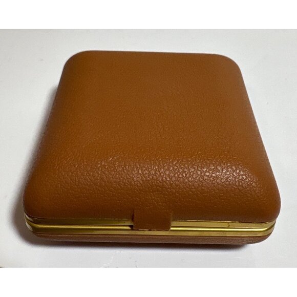 Wesclox Travel Alarm Clock Foldable Brown Faux Leather Case Taiwan Manual Wind - Picture 5 of 8